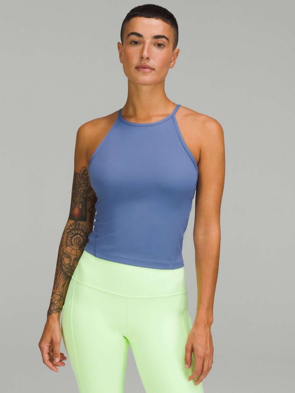 Lululemon Lightweight High-Neck Yoga Tank Top Women Size 12 Color Water Drop